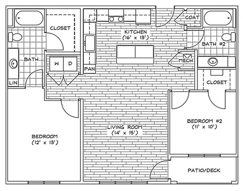 B1 Floor Plan at Piazza on West Pine, Saint Louis